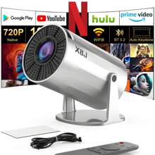 GAWFOLK Proyector XBJ 4K UHD con Android 11 - WiFi 6 de doble banda, 290 lúmenes ANSI, chip Allwinner H713, Bluetooth 5.0, 1280*720P - Proyector portátil para exteriores, esencial para reuniones familiares, noches de cine y presentaciones de oficina