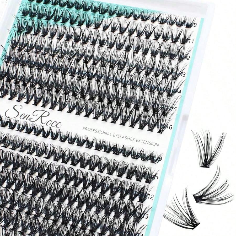 Lash Clusters Extensions 240pcs Individual Lashes 14-18mm Mixed Long Natural Look DIY Eyelash Extension Supplies C Curl Individual Eyelashes Faux Mink Cluster Lashes 0.07 (40D-0.07C-14-18mm) - 30_40D-0.07D-9-16 MIX - 查看 1