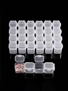 1 件 56&28 槽透明珠宝盒，PVC 塑料翻盖收纳盒，大容量配件整理盒，浴室珠宝收纳盒，多功能收纳盒，收纳盒，适用于戒指、耳环、项链、耳环、化妆品，夏季旅行收纳，波西米亚风格赠品，塑料材质，防震防摔，适合女性收纳整理器旅行必需品礼物返校