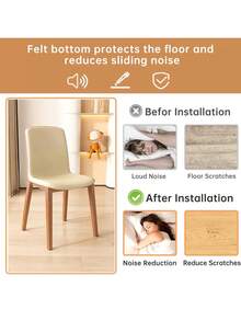 24pcs Silicone Chair Leg Floor Protectors - Square Furniture Sliders For Hardwood Floors, Non-Slip Pads Furniture Floor Protectors Furniture Leg Floor Protectors - White - View 4