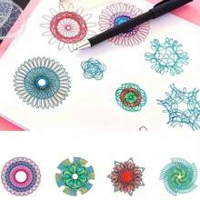 22 件/1 套绘图尺套装，释放您的创造潜力 - 透明魔法螺旋绘图模板 - 非常适合绘画和花卉尺子、返校绘画用品、儿童最佳返校礼物、万圣节和圣诞节礼物。 - 彩色 - 查看 5