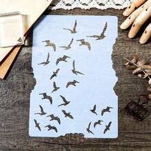 1pc Reusable Flying Birds Pattern Stencil, For DIY Scrapbooking, Card Making And Crafts - Plastic Spray Paint Stencil,Back To School,School Supplies - Milky - View 3