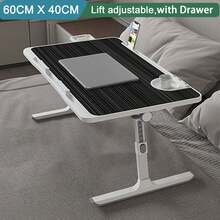 Tisch, höhenverstellbar Laptop ständer, Klappbarer laptoptisch, für Arbeiten Studieren Lesen Schreiben Essen,Laptoptisch, Laptop Betttisch Klappbar, Notebook Tisch mit , Schublade, Cup Slot, für Bett, Sofa, Boden, Laptopständer, Frühstückstablett, klappbare Beine.