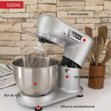 Batidora De Pedestal Profesional Nevashel Potente Practica Color Plateado Frecuencia 60Hz - Plateado - Ver 1