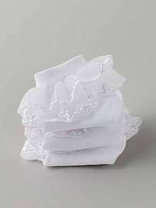 5 Pairs Baby Girl Kids Newborn Essentials Toddler Summer White Babies Frilly Ruffle Socks - Multicolor - View 3