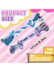 2 piezas/5 piezas Juguetes para mascar de cuerda trenzada de color aleatorio para perros pequeños y medianos, duraderos y de limpieza dental