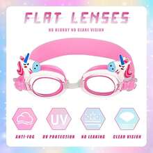 儿童游泳镜 动物 防紫外线 防雾 清水泳池镜 适合女孩和男孩 - 彩色 - 查看 3