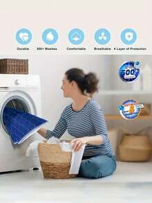 Reusable Leak-Proof Menstrual Pad, Waterproof Washable Mattress Protector, Suitable For Women During Periods, Incontinence, Bedwetting, Adults And Elderly - Multicolor - View 3