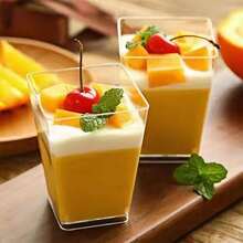 100/50/40/30/20/10 قطعة أكواب حلويات، أطباق صغيرة شفافة، أكواب موس مغطاة وغير مغطاة لتيراميسو وكعك، مناسبة للحلوى الهلامية والموس والوجبات الخفيفة ،إمدادات حفلات، أوعية طعام