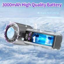 Rechargeable Digital Display Handheld Fan - 3000mAh/1800mAh 5-Speed Quiet And Powerful Portable Fan, Type-C Charging, Lightweight For Outdoor, Home, Travel - Ideal Cooling Gift, Rechargeable Portable Fan, Outdoor Cooling Device, Durable Plastic Body (Note: Not For Use By Infants And Young Children To Avoid Pinching Injuries)