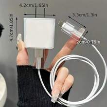 简约花卉充电保护壳，适用于 Apple 14/13/16/15 系列快速充电适配器，20W 充电器保护器，理想礼物 - 粉紅白花朵 - 查看 7