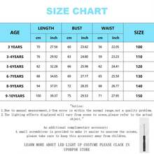 UPORPOR 女童公主裙带斗篷，发光服装派对装扮服装，角色扮演服装（不含电池） - 藍色 - 查看 9