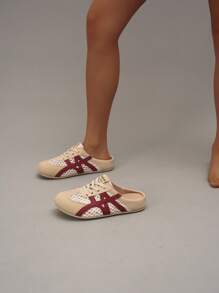 Summer's Popular New Women's Flat Shoes, Retro Perforated Breathable Upper, Mary Jane Casual Shoes, Simple And Cute Flat Casual Shoes, Light And Breathable, One-Step Lace-Up Closed Half-Support Casual Shoes, Versatile, Light And Suitable For Daily Wear, Fashionable And Multi-Functional