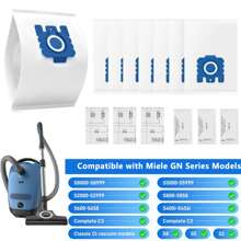 Miele Vacuum Bags For Miele GN Vacuum Cleaner, Compatible With Miele GN 3D Airclean Efficiency Dusting Bags Classic C1 Complete C2 C3, S800, S2000, S5000 And S8000 Series, Bags+ Filters