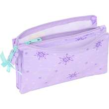 Safta Dreifach Federmäppchen Frozen "Spirit" Schulbedarf - Etui mit 3 Fächern und Reißverschluss für Kinder - Großer Organizer für Schulmaterial, Lustiges Design und Offizielle Lizenz - Verschiedenfarbig - Übersicht 3