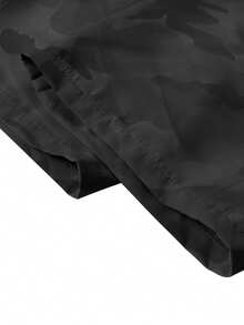 [Spring & Summer] Men's Casual Cargo 3/4 Pants, Summer Drawstring Waist Big Pocket Letter Patch Sporty Pants - Black and White - View 8