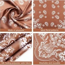 Satin Head Scarf - 27.5 Inch Silk Hair Wrap For Women - 棕色 - 查看 3