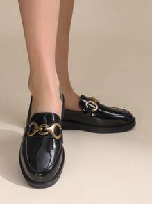 Botas de tobillo con plataforma negras para mujer con cadena de metal, adecuadas para primavera y otoño, Día de San Valentín