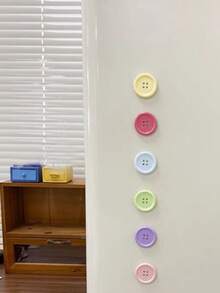 Cute Macaron Candy Color Button Fridge Magnets Set, Photo Wall Memo Board Magnets, Refrigerator Magnetic Stickers, Home Decor - Multicolor - View 2