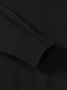 Suéter de punto de cuello en V de manga larga para hombre, para otoño e invierno - Negro - Ver 6