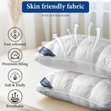 Luxury 5-Star Hotel Quality Pillow, Extra Soft Pillow, 19x29 Inch - Deep Sleep Neck Support, All Seasons Non-Slumping High Pillow Core, Machine Washable, Modern Pillow Design | Soft Textured Fabric, Sleeping Pillow