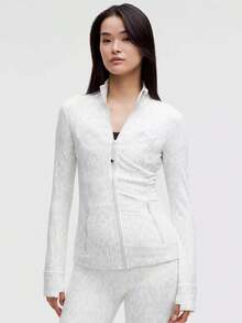 Define Jacket Nulu Women's Lightweight, Full Zip Running Track Jacket-For Yoga Gym Running-Sweat-Wicking-Yoga-All Seasons Sport-Spring/Summer-Autumn/Winter-Back To School - Contour Spot White Multi - 查看 1