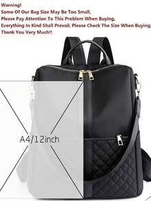 Anti-Theft Vintage Embroidered Quilted Backpack, Multifunctional Fashion Daily Bag, Multi-Pocket Lightweight Travel Bag, Large Capacity Minimalist Bookbag, Convenient Backpack Suitable For Students, Nurses, Teachers, Business People, Travel, Commuting, Shopping, Office, Dating, Hiking, Training, Work, Birthday Gift, Holiday Gift - Brown - View 6