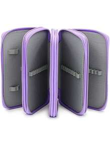 1 Estuche grande para lápices, 72 agujeros, 4 capas de gran capacidad, adecuado para bolígrafos de acuarela, marcadores, pinceles, bolígrafos de gel, caja de almacenamiento de papelería, regalo de papelería de regreso a la escuela para estudiantes, estuche para lápices, mochila escolar
