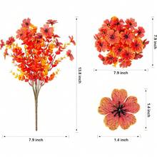 12 Bundles Artificial Flowers Combo Pack For Home Garden Decoration, Mix Of Pink Red Purple Yellow Faux Flower Daisy Eucalyptus Fake Plants Greenery Boxwood Porch Patio - F Blue - View 4