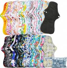 Large Random Prints Reusable Cloth Menstrual Pads Waterproof Sanitary Pads (5randompads)