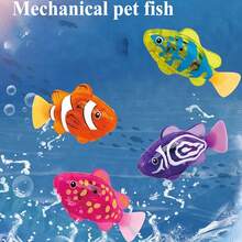 Pack Of 4 Electronic Pet Fish, Interactive Robot Electric Fish Toys, Waterproof LED Light Electronic Fish, Speeding Up And Slowing Down Sway In Water, Twist Tail In A Lifelike Manner - Multicolor - View 2