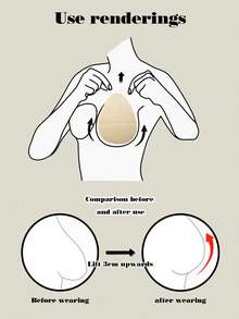 性感诱人的水滴形乳贴，无肩带自粘式隆胸贴，女士内衣和内衣配件 - 米色 - 查看 7