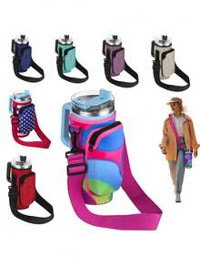 1Pc 40oz Tumbler Case, Cup Cover/Storage/Organization, Diving Material Cup Cover, Car Handle Cup Protective Cover, Diagonal Strap Adjustable Strap, Suitable For Outdoor Travel, Fitness, Daily Use. Outdoor Travel, Fitness, Daily Use.