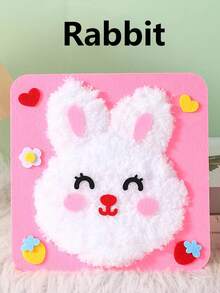 1件儿童手工编织毛线画，卡通动物DIY制作材料玩具贴纸，男孩女孩最佳生日礼物，随机配件颜色，圣诞礼物，节日礼物，圣诞DIY，圣诞树装饰小礼物 - 彩色 - 查看 17