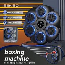 BENBO拳击靶，健身拳击及武术器材，蓝牙升级版，男女通用，含音乐拳击训练器。壁挂式设计，节省空间，适合家庭使用，是圣诞节、新年、感恩节及其他节日的理想礼物。