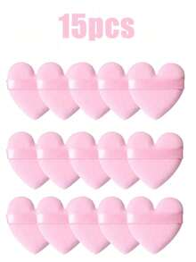 15 件/套心形天鹅绒粉扑，专为轮廓、眼周和眼角区域设计，配有化妆搅拌器粉底混合容器，适合所有肤质