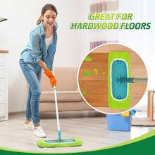 nuevoToulite - 2 almohadillas para orejas de repuesto reutilizables para fregona compatibles con la mayoría de barredoras XL de 17 x 5 pulgadas, suministros de limpieza de suelos de microfibra para cabeza - 2 - Ver 5