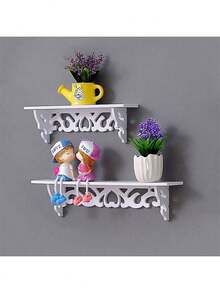 Estantería para pared, estantes flotantes de madera, soporte de estante montado en la pared para decoración - Blanco - Ver 4