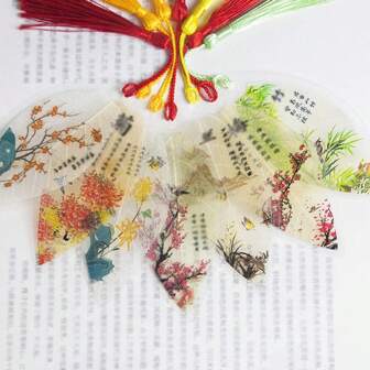 Veined Leaf Tassel Bookmarks, Chinese Style Stationery Supplies, Graduation Gift For Friends,Schoolmates, Girls School Supplies,Back To School