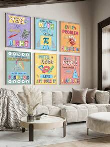 1pc Math Wall Art Prints Mathematical Elements Canvas Wall Art Geometric Math Posters For Classroom Inspiration Saying Math Art Poster For Middle School Classroom Study Room Decor Unframed