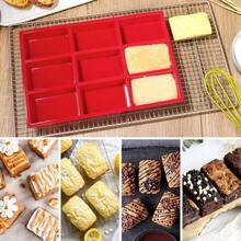 1pc Silicone Mini Loaf Pans, Silicone Baking Mold,Non-Stick Mini Bread Pans, 9 Cavities Silicone Bread Baking Mold, Perfect For Mini Loaf, Cake, Bread And Meatloaf, Cake,Brownie, - Rectangle Shaped Silicone Mold For Soap Making And Desserts - Red - View 4