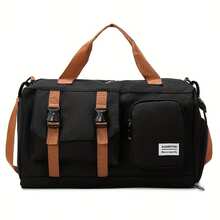 Large Capacity Outdoor Fitness Storage Travel Bag Luggage Bag Overnight Bag Carry On Bag Hand Bag Gym Bag For Work School Supplies School Stuff For Back To School For Student Handbag Handbags Weekend Bag Hand Bags For Holiday For Business Vacation Hospital For Men And Women Unisex For Suitcase Duffle Bag Duffel Bag For Luggage College Bag Luggage Bags Weekender Bag - Black - View 2