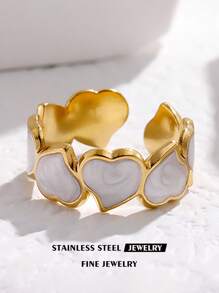 The Three Pieces Set Of Fashionable Stainless Steel Asymmetrical Oil Ring Is Designed With A Sense Of Individuality And Is Suitable For Women To Wear On A Daily Basis