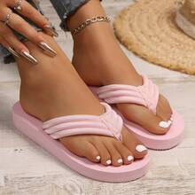 Dép xỏ ngón nữ - Dép quai hậu nhẹ, thoải mái, phong cách Châu Âu và Mỹ, thích hợp cho bãi biển và gia đình - Hồng - Xem 3