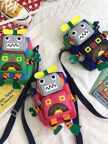 1 件趣味机器人卡通单肩包个性时尚百搭斜挎包日本女孩手机零钱包
