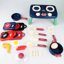 1 Set Kids Kitchen Cooking Pretend Play Toy, Realistic Stove With Light & Sound Effects, Girls Role Play Cooking Set, Parent-Child Interactive Festival Toy