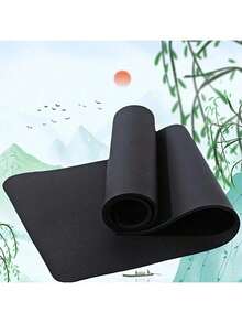 1pc Thick, Wide & Long Dual-Sided Colorful/Solid Exercise Mat, Non-Slip EVA Yoga Mat For Beginners, High-Density Fitness Mat For Men & Women, Pilates Mat, Waterproof, Anti-Tear, Thick EVA Picnic Mat, Non-Slip Shock-Absorbing Jump Rope Mat For Home Workout - Black - View 3