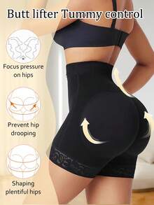 Women's Postpartum Corrective Shaping Pants, Zipper & Button Design, Tummy Control, Hip Lift, Yoga Assistance Shapewear - Black - View 2