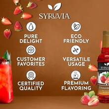 Syruvia Strawberry Syrup (25.4 Fl Oz) - Sweet Strawberry Bliss In A Bottle – Kosher, Gluten-Free, Ideal For Elevating Your Culinary And Beverage Adventures - 25.4 Fl Oz - View 5
