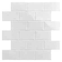 4/10/20 片装厨房防溅板 3D 亮面地铁砖自粘墙贴